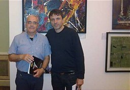 Elio Pastore con Dario Ballantini alla mostra "Torino Arte 150" (Palazzo Barolo, Torino 2011)